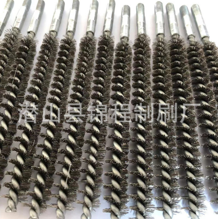 安徽廠家定制拋光試管刷去毛刺除銹管道刷尼龍鋼絲磨料絲管道扭絲刷