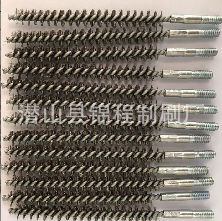 安徽廠家定制拋光試管刷去毛刺除銹管道刷尼龍鋼絲磨料絲管道扭絲刷