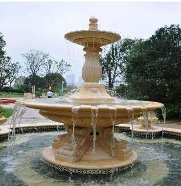 歐式石缽噴泉 石雕噴水庭院擺件 園林噴水雕塑 戶(hù)外大型石雕噴泉定制