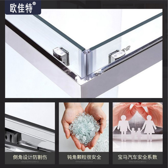 佛山一字型公寓式簡易家用沐浴房廠家定制 酒店鋼化玻璃整體淋浴房價格