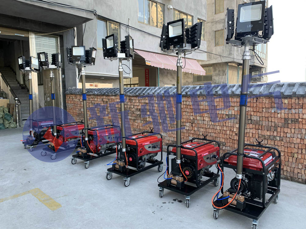 新馳SW2910全方位自動升降工作燈油電兩用移動照明車
