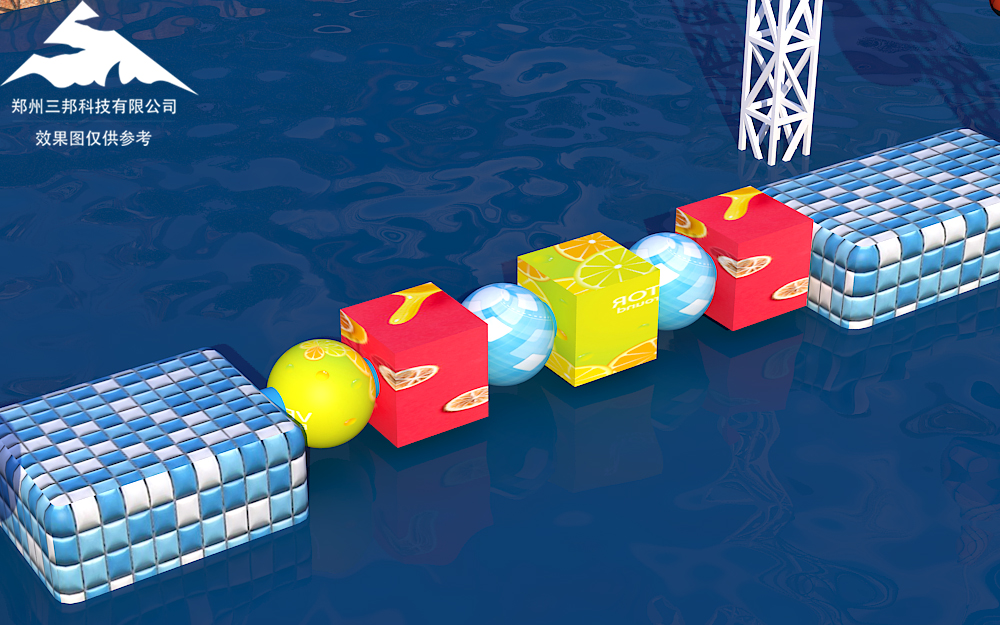 2023鄭州三邦戶外鄉(xiāng)村旅游大型沖關(guān)設(shè)備，水上競技游樂設(shè)備，旋轉(zhuǎn)魔方