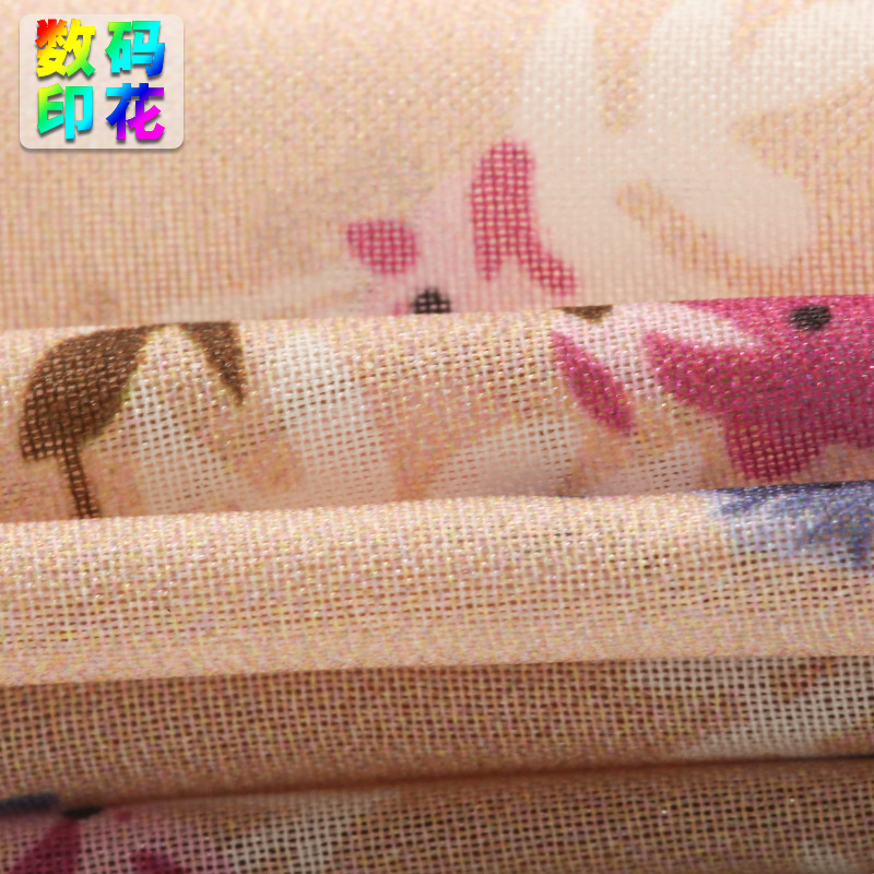 漢服布料數(shù)碼印花加工鉆石雪紡純滌亮絲連衣裙旗袍面料雪紡里布