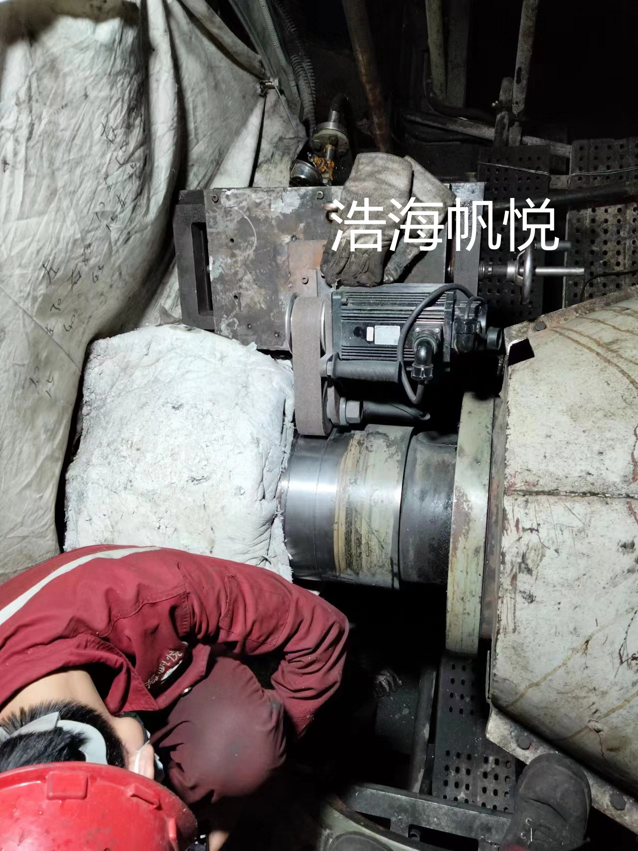 1爐A引風機電機推力側(cè)軸徑磨損修