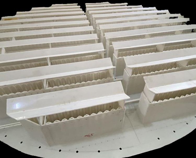 四氟液體分流器  四氟槽盤(pán)式液體分流器 可拆式PP氣體分布器 無(wú)液沫夾帶 用于噴淋塔