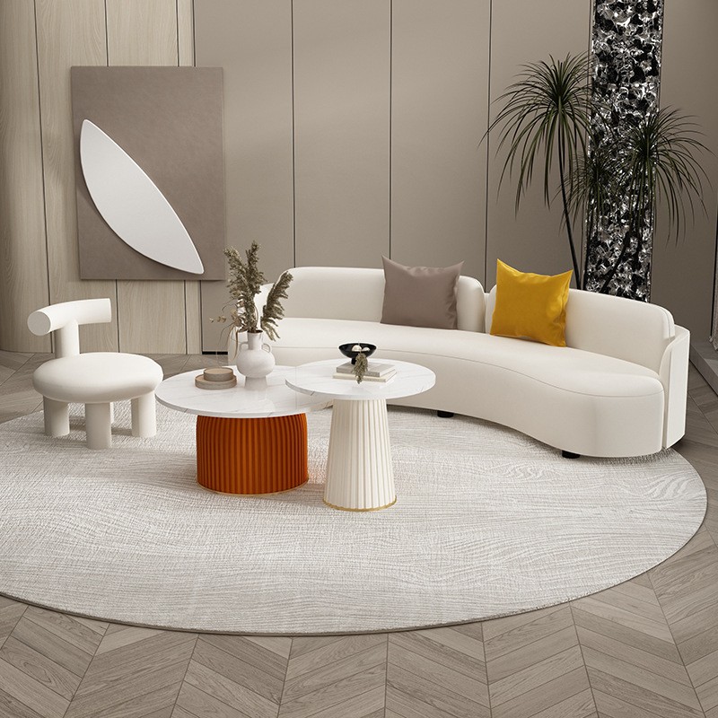 輕奢科技布設(shè)計師弧形沙發(fā)服裝店美容院酒店辦公室休息區(qū)接待沙發(fā)
