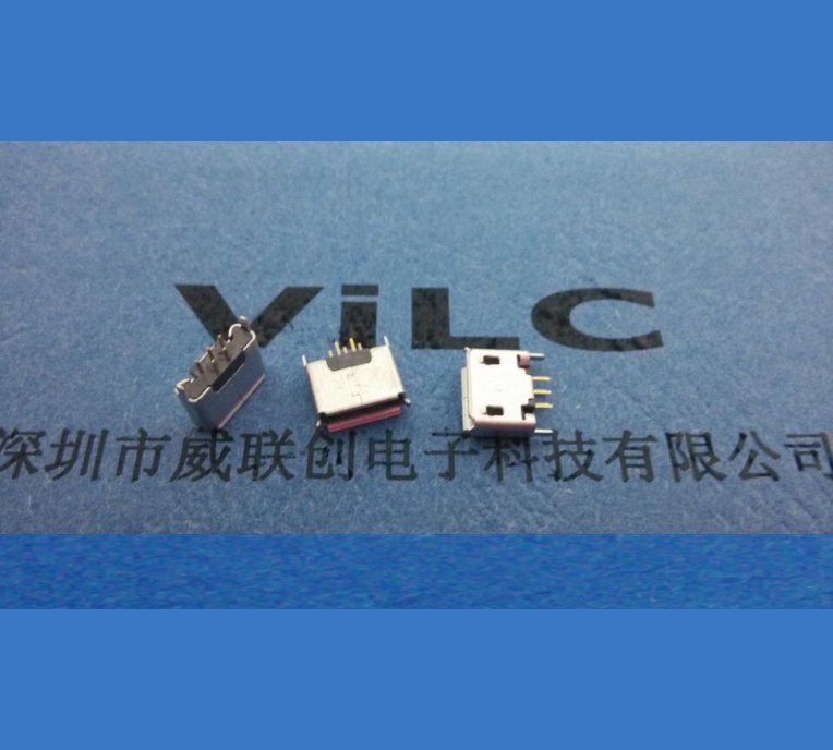 MICRO 5P 180度直立式DIP【AB型】豎插式MICRO連接器