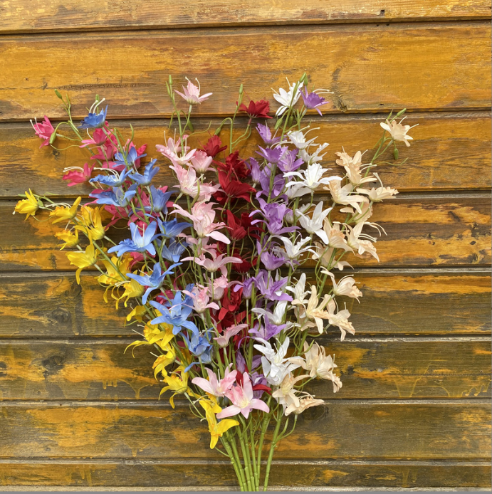 天津梅乙虎尾蘭仿真花多串花朵潘織布人造花家居裝飾婚慶花藝假花