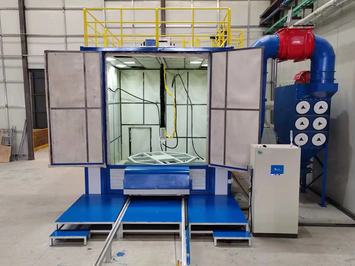 圓形工件機器人噴砂房廠家-價格-供應(yīng)-定制