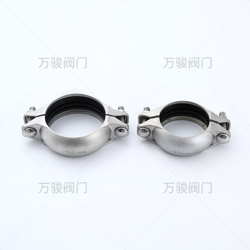 新款供水乙丙膠拷貝林304管道快速連接不銹鋼316L溝槽卡箍 供應(yīng)溝槽卡箍?jī)r(jià)格  溝槽卡箍廠商