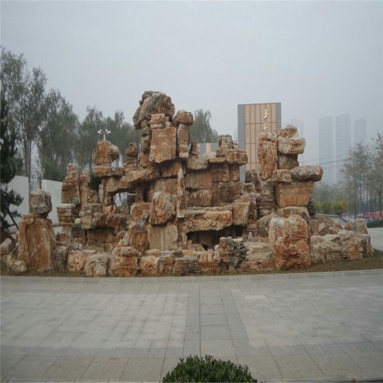 北京水泥假山設計 北京朝陽塑石假山施工 北京千層石假山制作