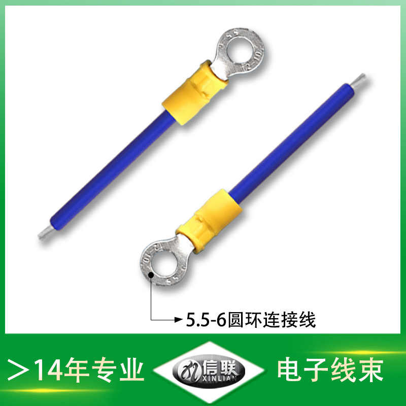 惠州供應(yīng)ul1015-10awg電子線PVC 5.5-6冷壓圓環(huán)端子線 5-6平方機(jī)內(nèi)連接線