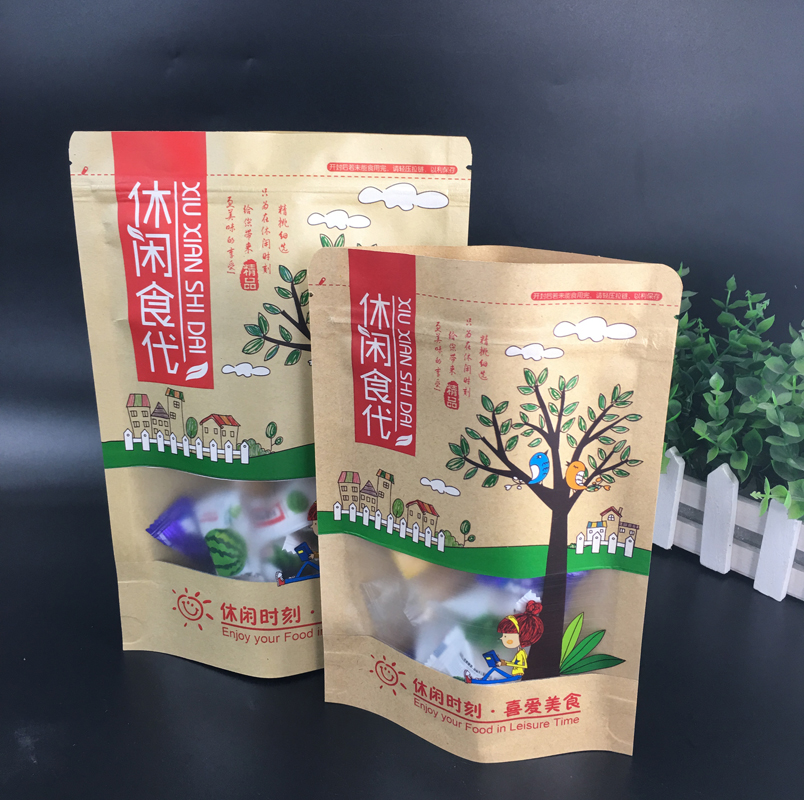 牛皮紙休閑食品自立自封開(kāi)窗袋報(bào)價(jià)_公司_銷售_聯(lián)系電話【潮州市潮安區(qū)金石恒星包裝廠】