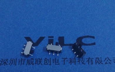 威聯(lián)創(chuàng)供應(yīng) 六腳立式SMT貼片 MSK-22C02-G2 撥動開關(guān) 打點 黑柄