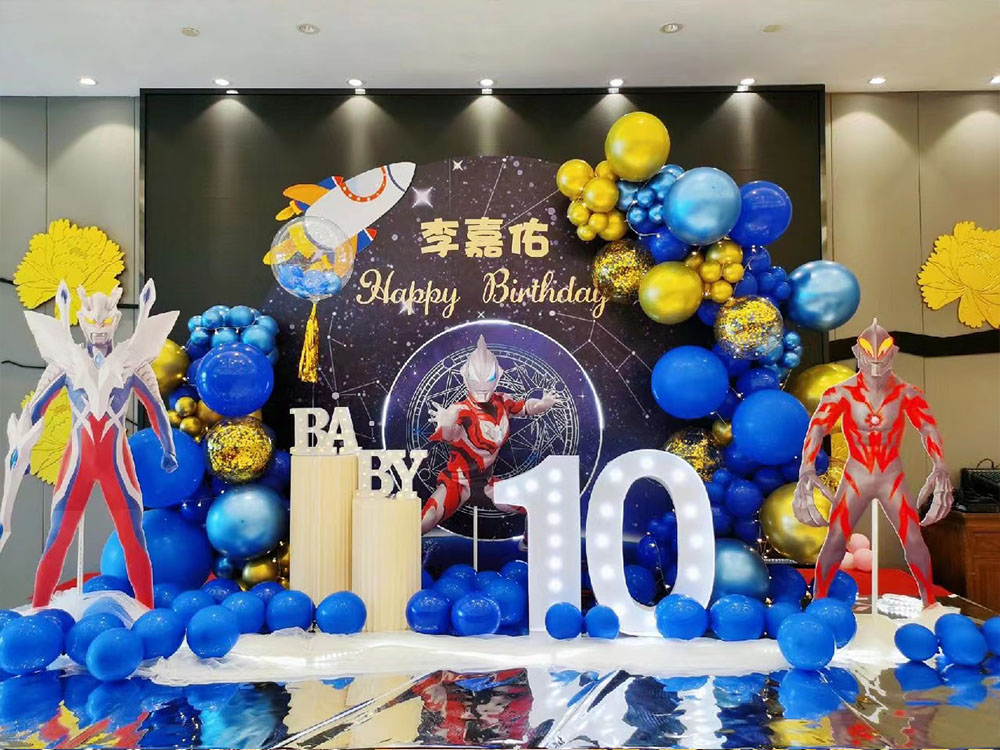 深圳寶寶周歲百日宴生日氣球布置成人派對(duì)背景墻裝飾上門(mén)布置