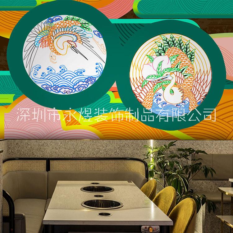 中式密室逃脫劇本殺背景墻壁紙國(guó)潮中國(guó)風(fēng)仙鶴閣樓墻布3d山水壁畫 墻紙 壁紙 墻布 壁布 背景墻