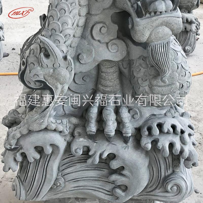 惠安石材廠家石雕動(dòng)物立龍雕刻青石噴水神龍雕塑園林景觀擺件