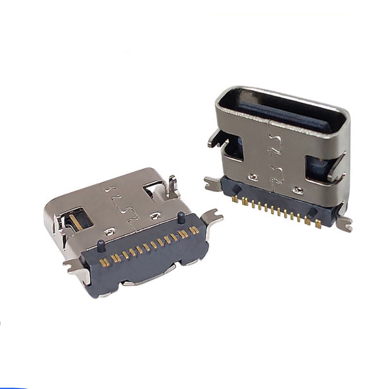 加長款Type-C 24Pin母座 PIN針前插后貼 L=11.2MM 大電流